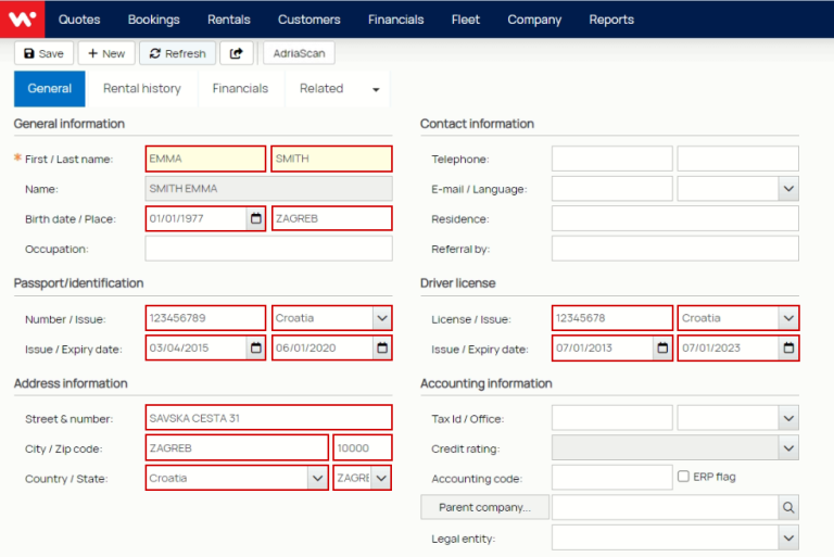 AdriaScan - Wheels PMS | Passport/ID Scanning Interface